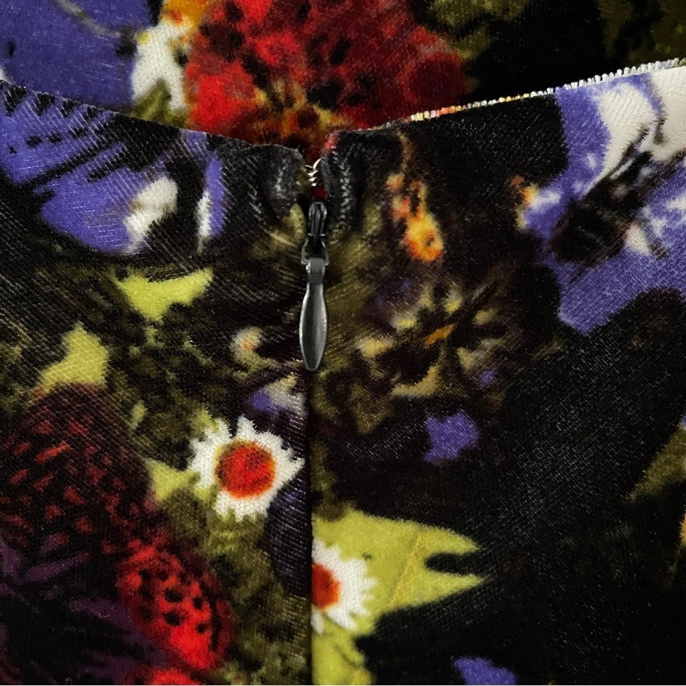 Urban Outfitters Butterfly Floral Velvet Mini Dress Cowl Neck Slip Multi Color - Picture 6 of 10